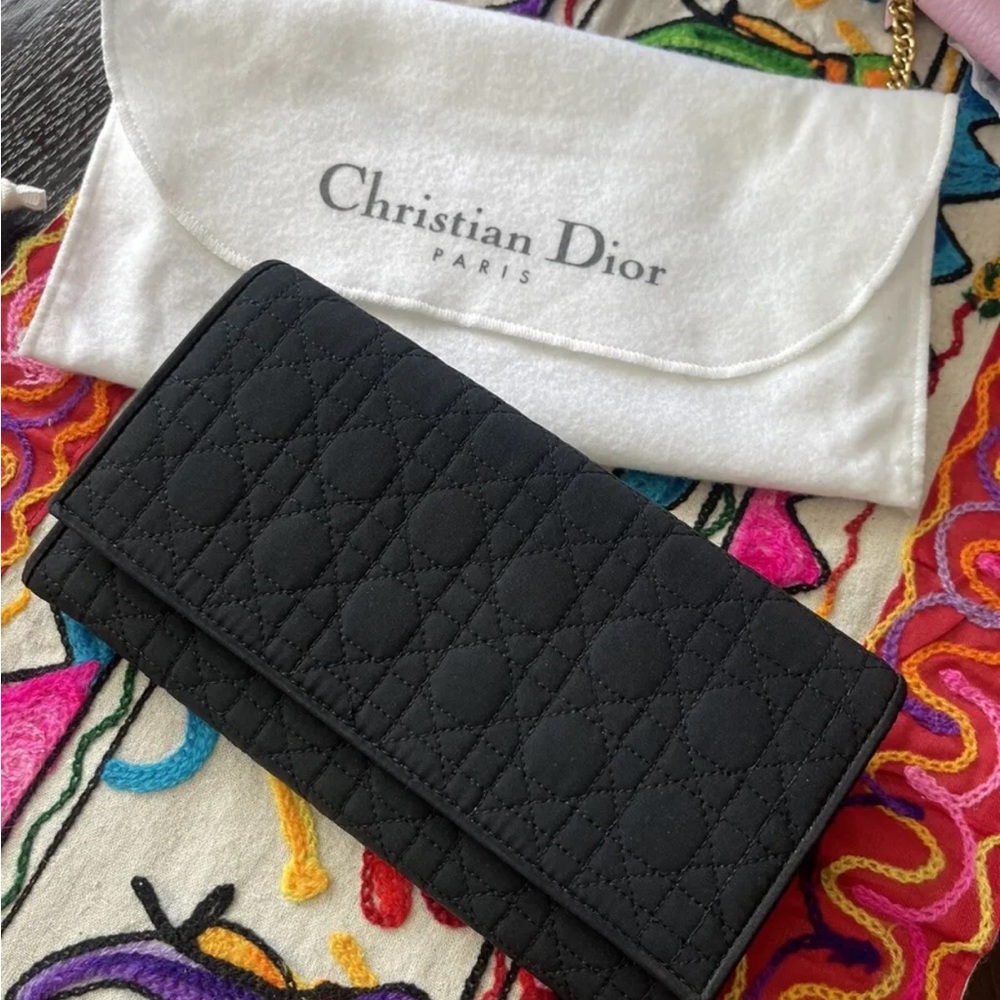 Authentic Dior Cannage Black Leather Bifold Wallet